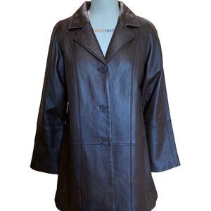 Ladies Long Coat 100% Lamb Skin Leather High Quality